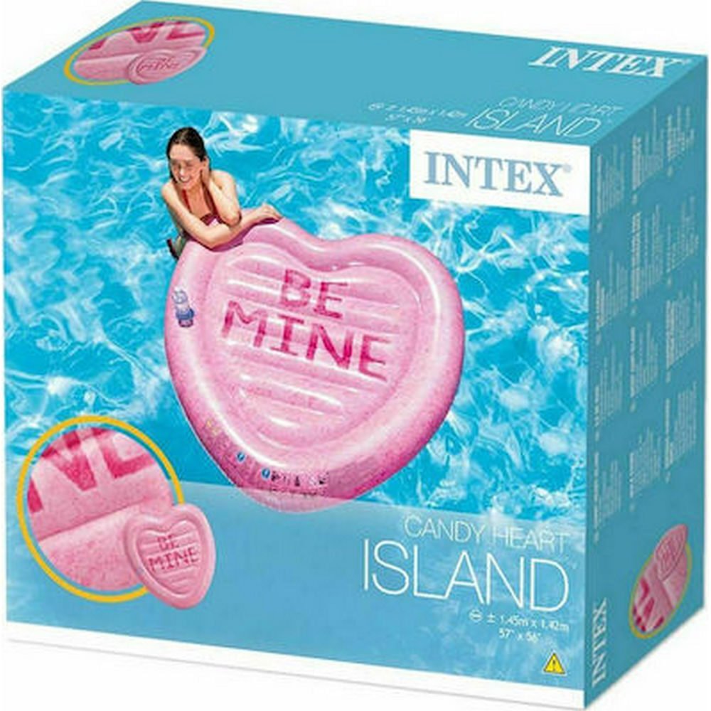 Intex Φουσκωτό Στρώμα Candy Heart Island 1.45m X 1.42m