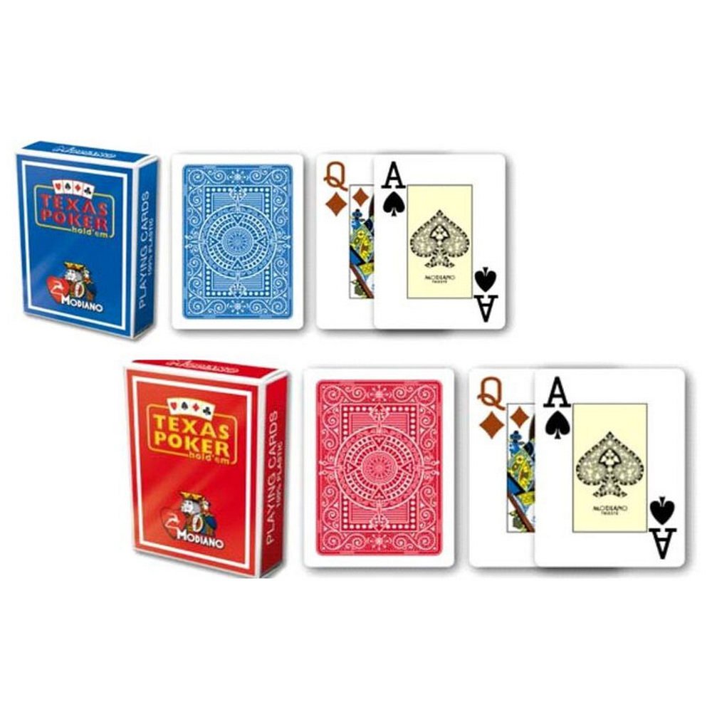 Τράπουλα Texas Poker Modiano 100% Plastic Μπλε