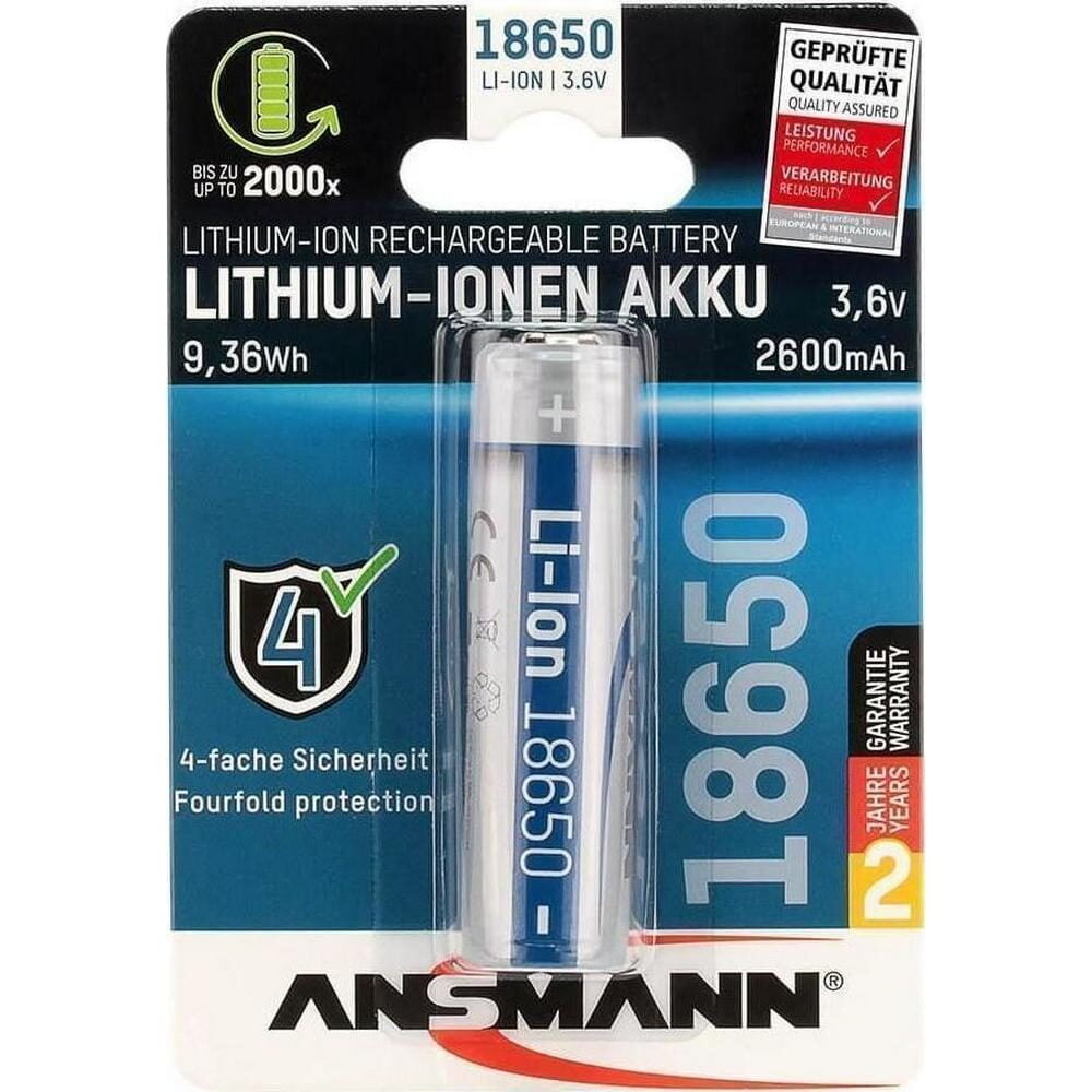 Ansmann Batteries επαναφορτιζόμενη Μπαταρία 18650 3.6V - 2600mAh