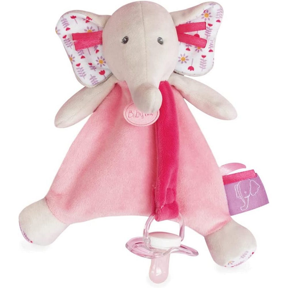 Baby Nat Doudou Ελεφαντάκι Ροζ Για Πιπίλα 20cm