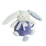 Baby Nat Doudou Κουνελάκι Με Μουσική Λευκό/Μπλε 15cm