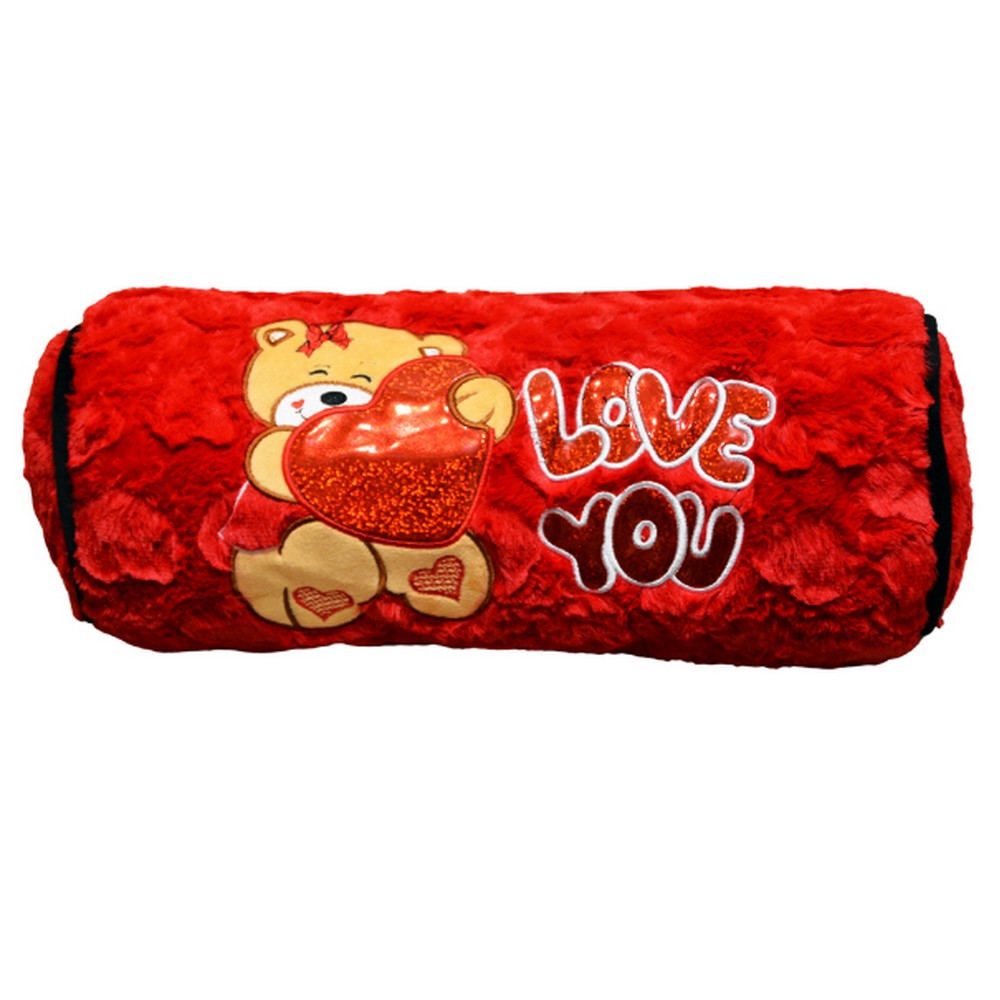 ΛΟΥΤΡΙΝΟ ΜΑΞΙΛΑΡΙ LOVE YOU ΜΕ ΑΡΚΟΥΔΑΚΙ ΚΟΚΚΙΝΟ 45x17x17cm